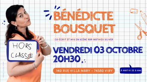 Affiche événementielle pour le spectacle "Hors Classe" de Bénédicte Bousquet