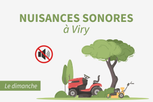 Visuel expliquant que les nuisances sonores sont interdites le dimanche.