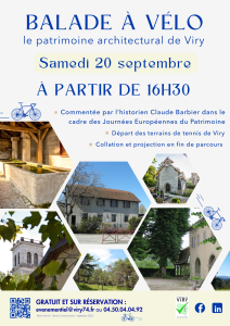 Visuel de l'affiche de la balade à vélo dans le cadre des Journées Européennes du Patrimoine.