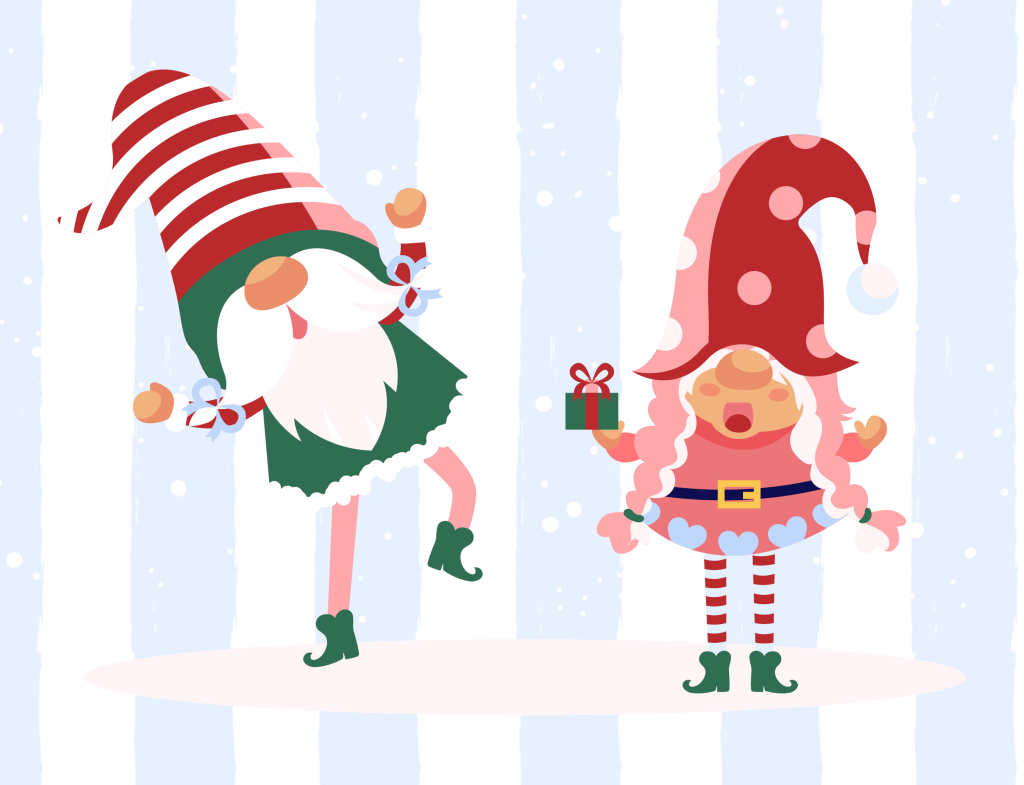 Illustration de lutins de Noël