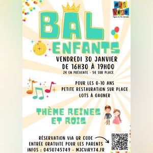Affiche pour l'événement du Bal des enfants proposé par la MJC de Viry.