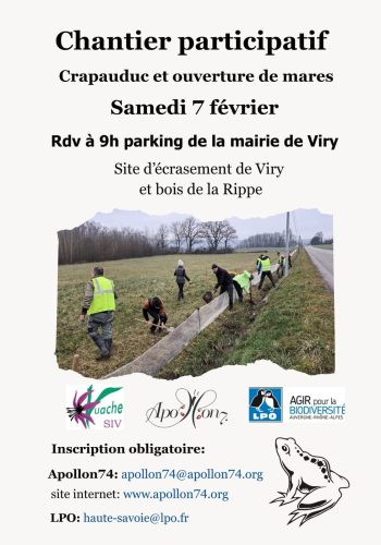 Visuel de l'événement avec une photo des personnes procédant à l'installation de crapauduc.