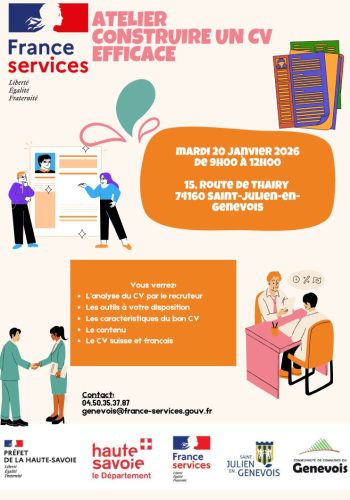 Affiche de l'atelier CV par France Services
